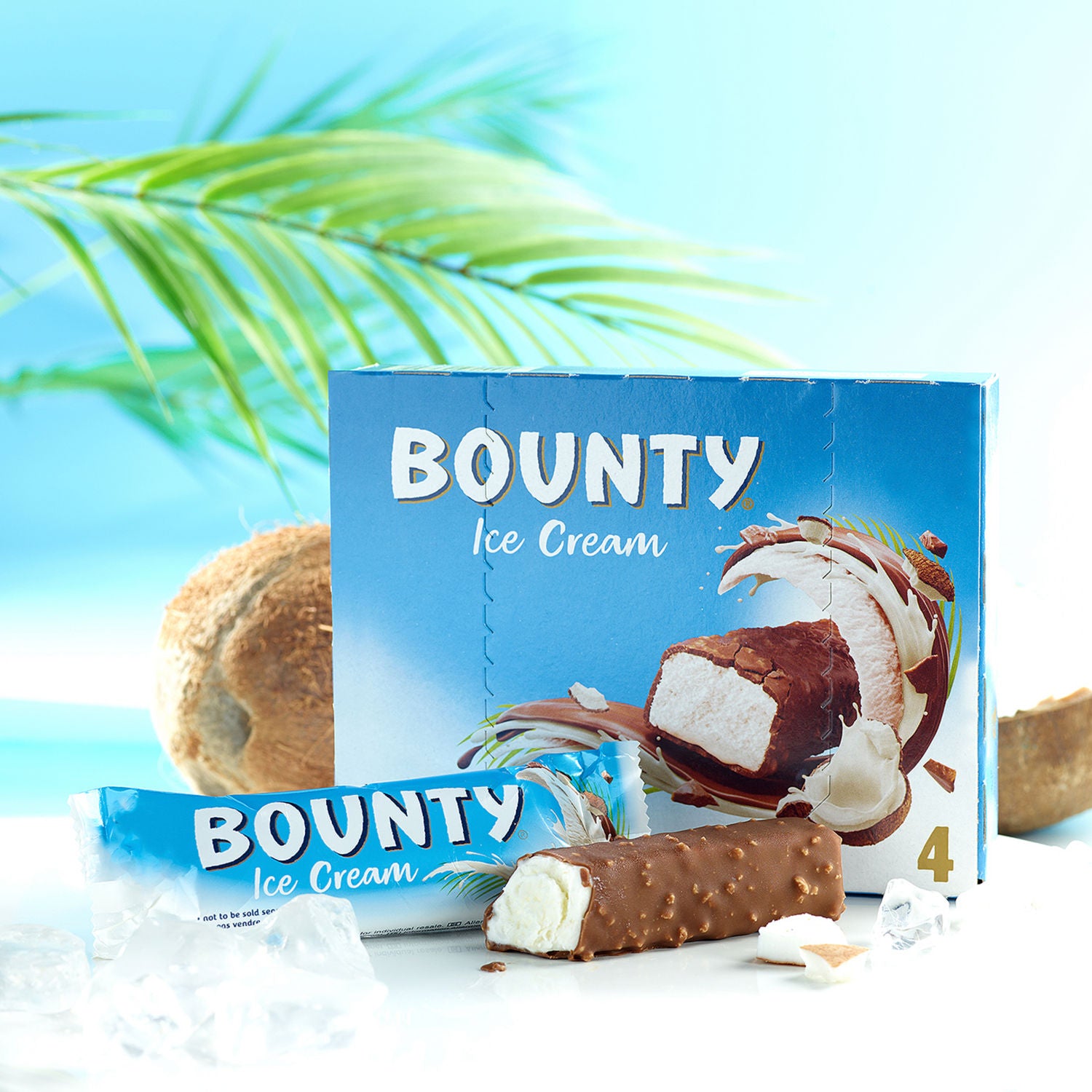 Bounty coconut chocolate ice cream bars 4 pack - British product