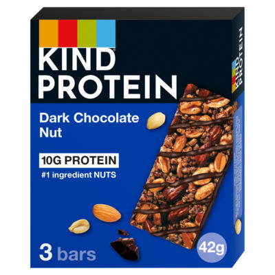 ASDA KIND Protein Dark Chocolate Nut Bar 3 x 42g- Buy online at McGrocer