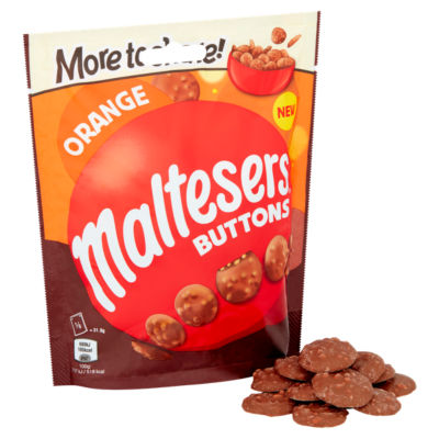 Maltesers orange chocolate buttons 189g pouch, UK version