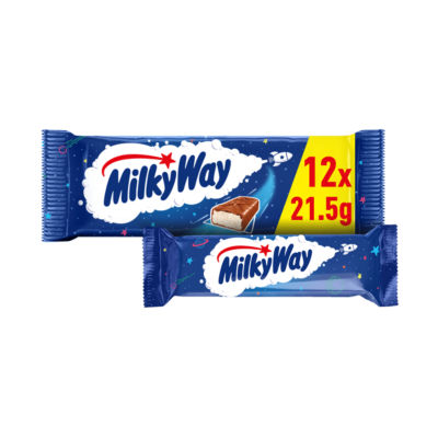 Milky Way nougat and milk chocolate snack bars multipack 12x21.5g, imported from the UK