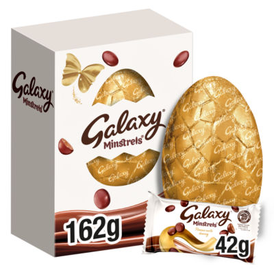 Galaxy Minstrels milk chocolate large Easter egg 162g (British brand)
