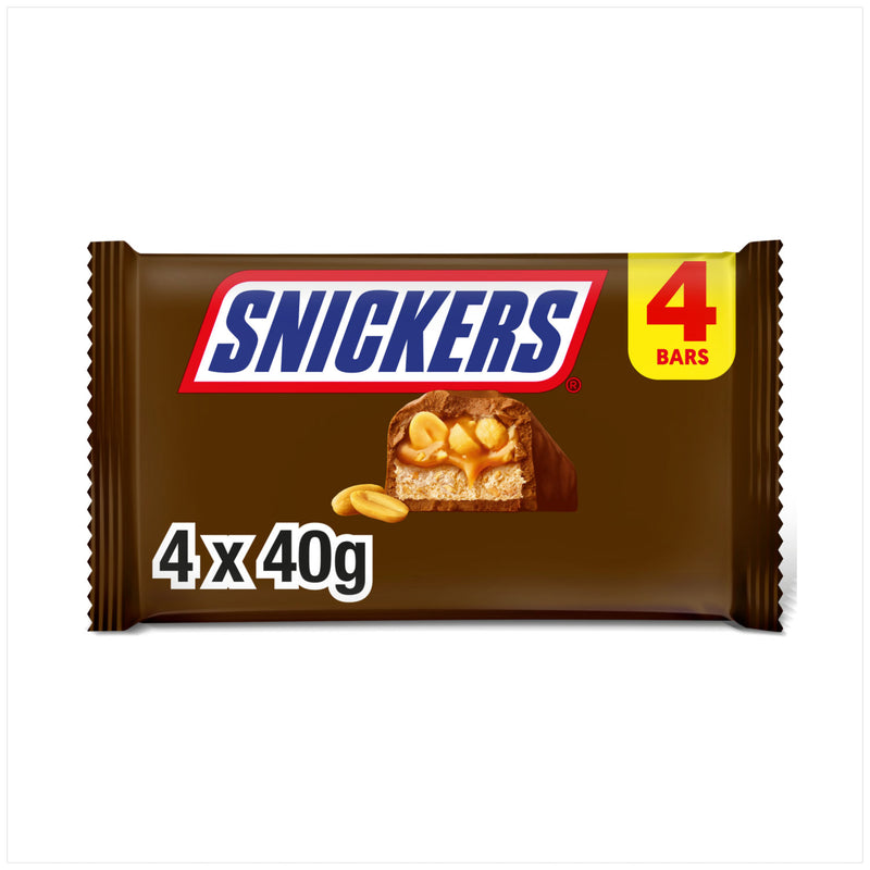 Snickers Peanut Multipack Chocolate Bars 4 x 40g