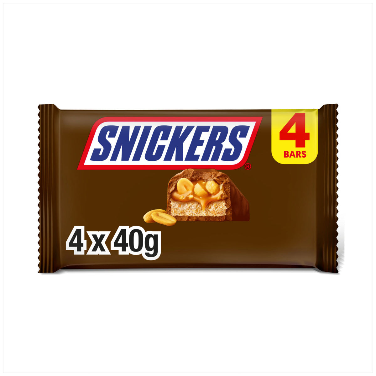 Snickers Peanut Multipack Chocolate Bars 4 x 40g