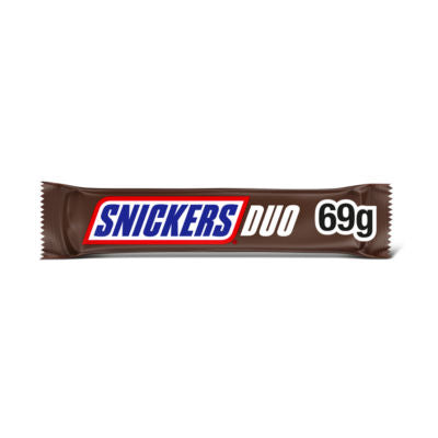 Snickers Duo chocolate bar 69g, UK version