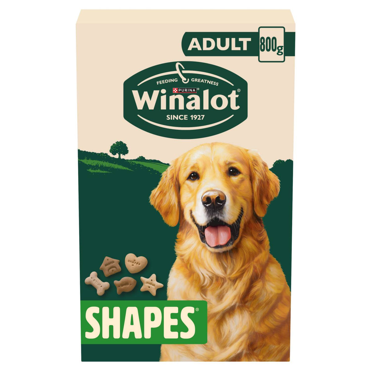 Winalot Shapes dog biscuits 800g, imported from the UK