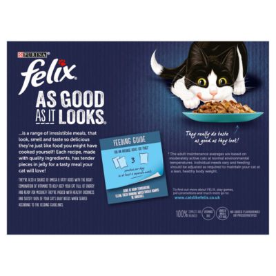 Felix wet cat food Ocean Feasts in jelly 12x85g, UK version