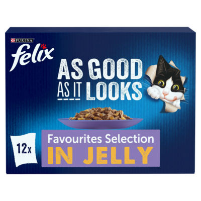 Felix Cat Food Pouches Favourites Selection Jelly 12 x 85g - British product