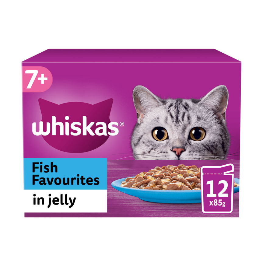 Whiskas 7+ Fish Favourites Senior Wet Cat Food Pouches in Jelly