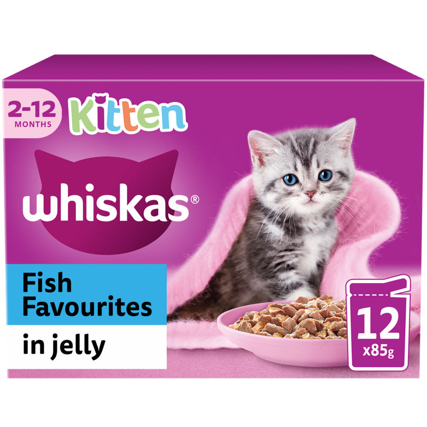 Whiskas Kitten Fish Favourites Wet Cat Food Pouches in Jelly