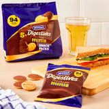 McVitie's Chocolate Digestive Mini Biscuits Multipack 5 x 19g, imported from the UK