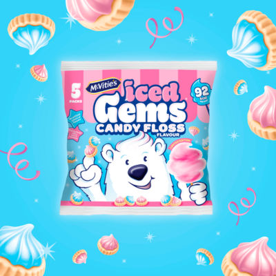 McVitie's Iced Gems candy floss flavour biscuits multipack, UK version
