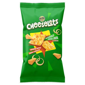 Mini Cheddars Cheeselets cheese and onion baked snack multipack 147g - British product