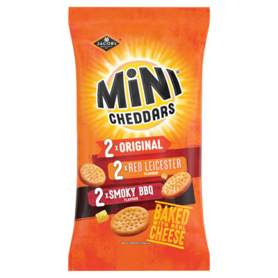 Jacob's Mini Cheddars multipack cheese snack biscuits 6x23g (British brand)