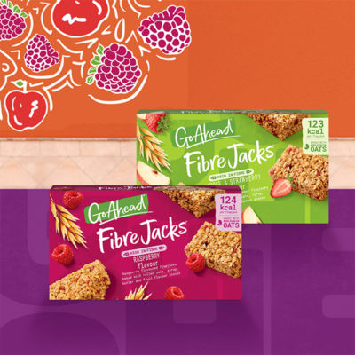 Go Ahead raspberry flapjacks 118.9g, UK version