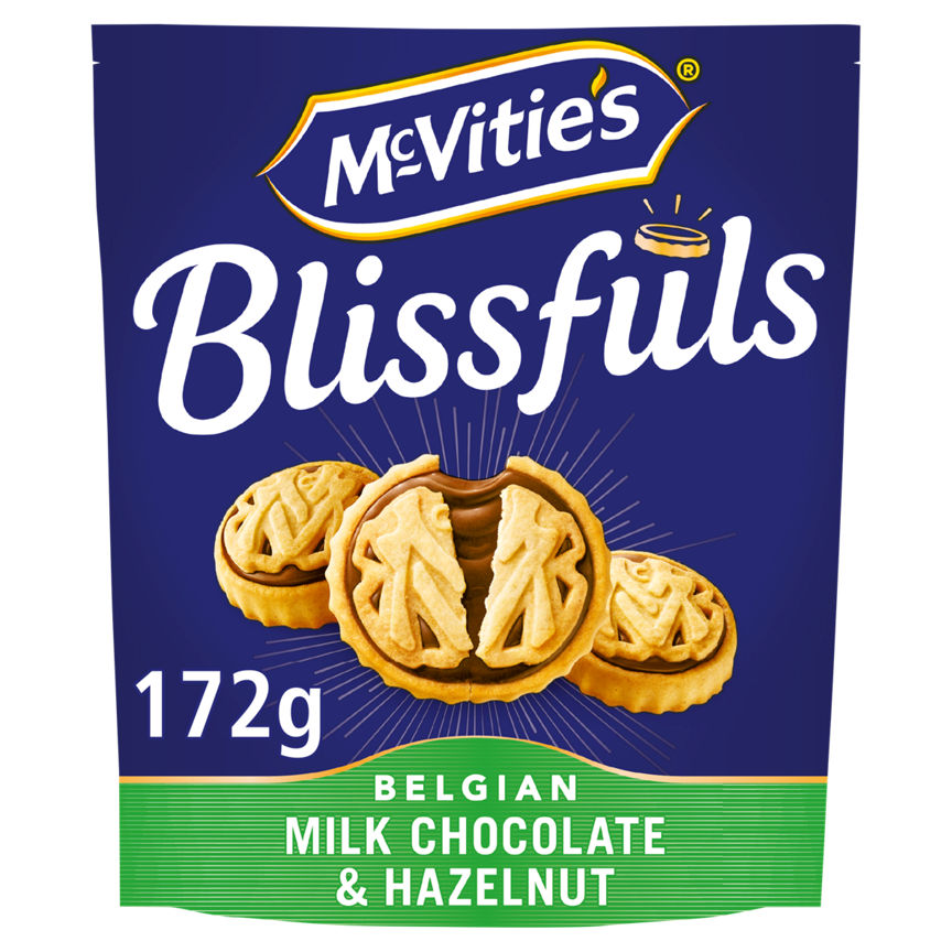 McVitie's Blissfuls Belgian Milk Chocolate & Hazelnut Biscuits 172g GOODS Sainsburys   