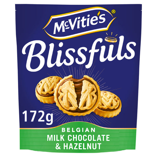 McVitie's Blissfuls Belgian Milk Chocolate & Hazelnut Biscuits 172g GOODS ASDA   