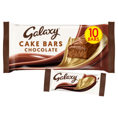 Galaxy Barres de gâteau au chocolat au lait, multipack de 10 x 28.7 g (287 g)