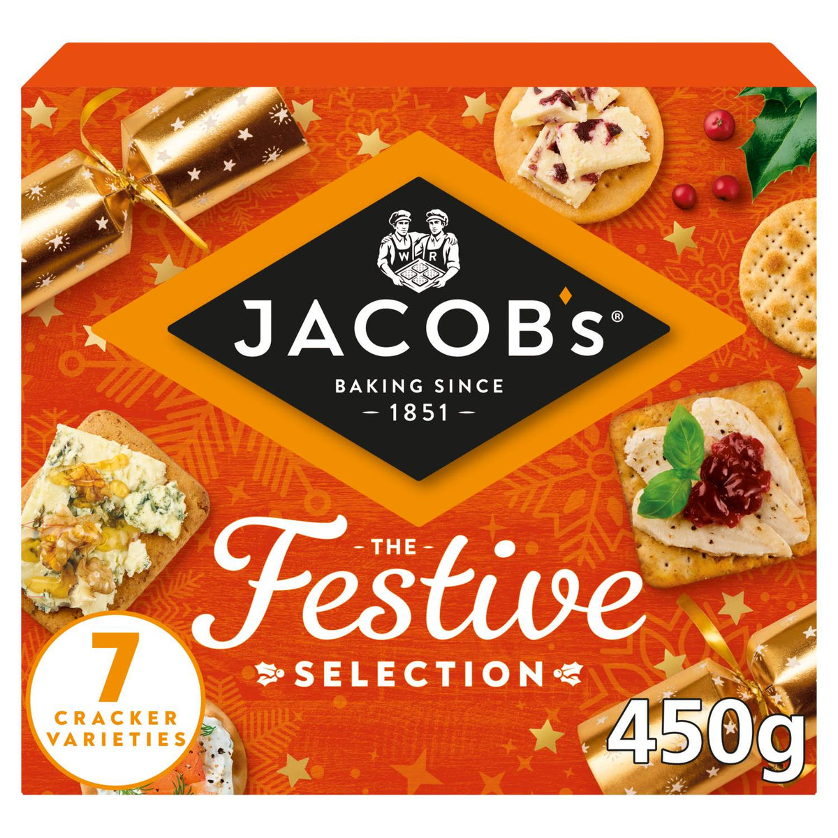Jacob's 7 variety crackers for cheese 450g (British brand)