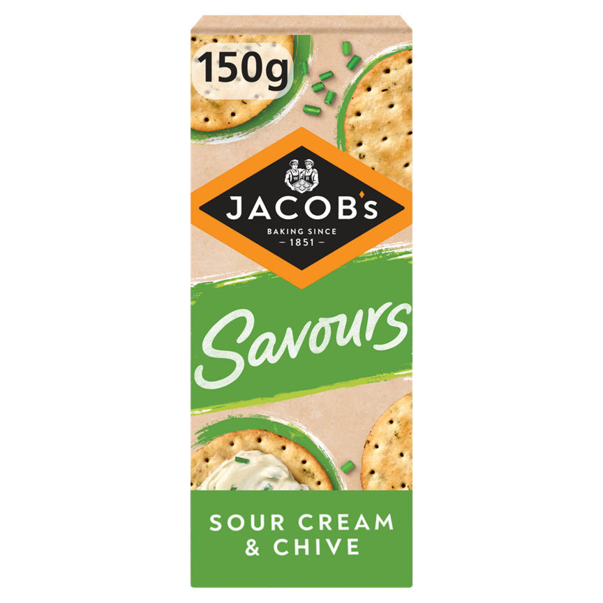 Jacob's Savours Thins Sour Cream & Chive Crackers 150g