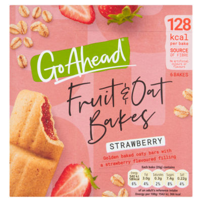 Go Ahead strawberry oat bakes snack bars 210g multipack, UK version