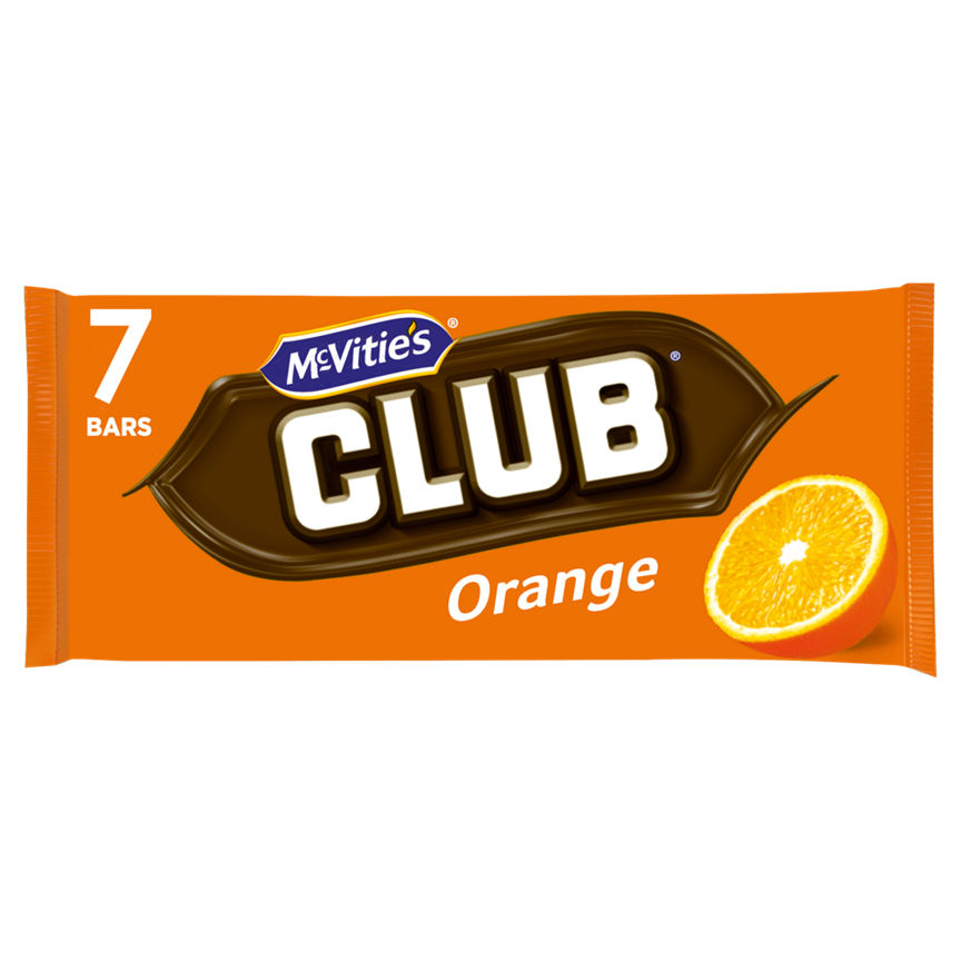 McVitie's Club Orange Chocolate Biscuit Bars Multipack 7x23g