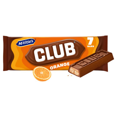 McVitie's Club Orange Chocolate Biscuit Bars Multipack 7x23g
