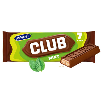 McVitie's Club Mint Chocolate Biscuit Bar Multipack 7x23g