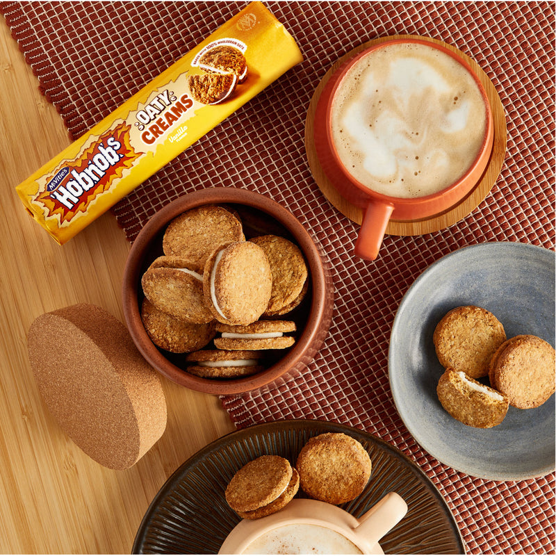McVitie's Hobnobs Vanilla Creams biscuits 160g, imported from the UK
