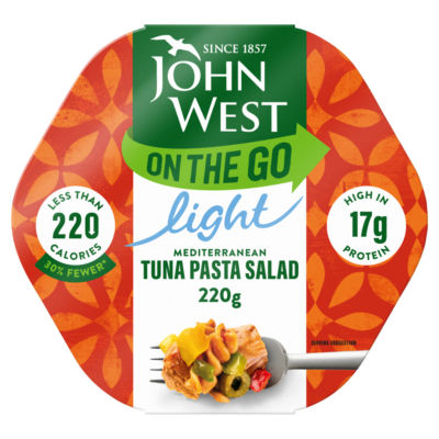 John West light Mediterranean tuna pasta salad 220g, UK version
