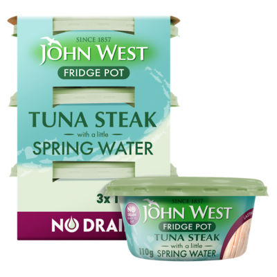 John West Tuna Steak Pots Spring Water 3 x 110g, UK version