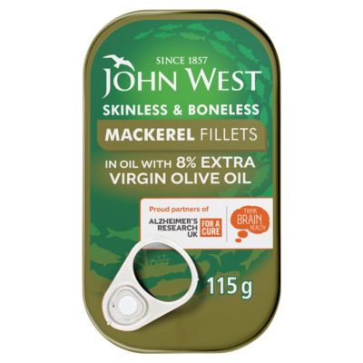 ASDA John West Makrelenfilets in Öl mit 8% nativem Olivenöl Extra Fischkonserven 115g- Jetzt online bei McGrocer kaufen