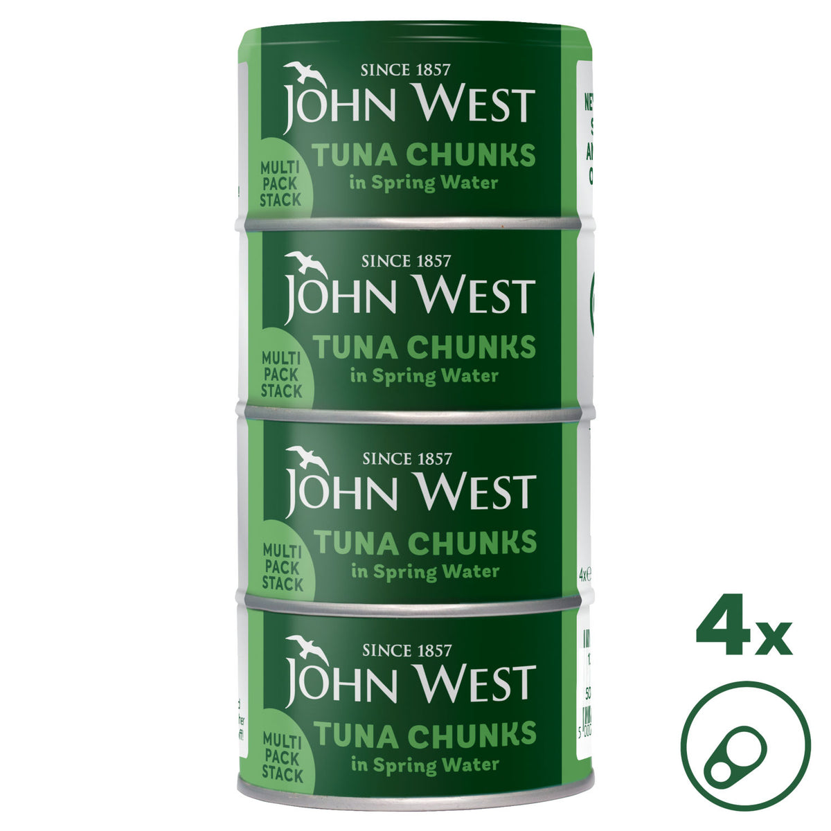 John West tuna chunks in spring water 4x125g, UK version