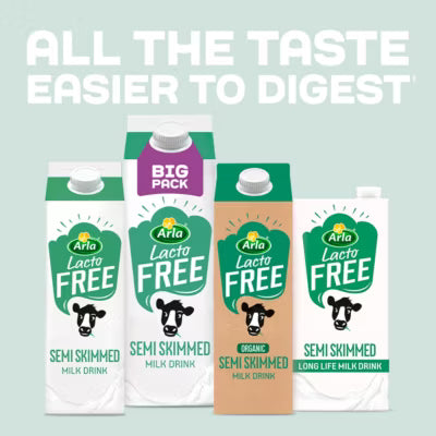 Arla Lactofree semi skimmed milk 1L - British product