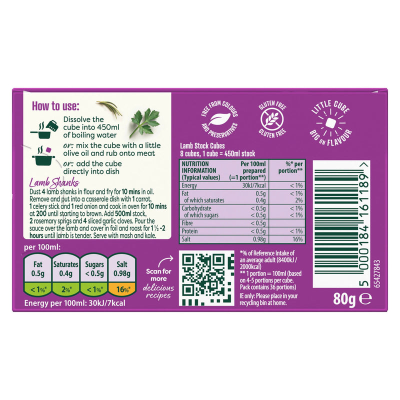 Knorr Lamb Stock Cubes 8x 10g, UK version
