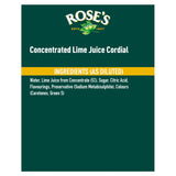 Rose's lime cordial 1L, imported from the UK
