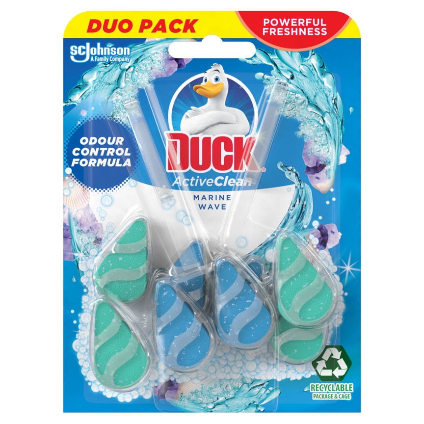 Duck Active Clean Toilet Rim Block Marine Duo Pack GOODS ASDA   