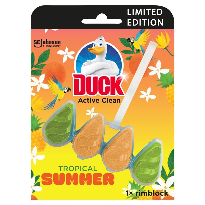 Duck Active Clean Toilet Rim Block Tropical Summer GOODS ASDA   