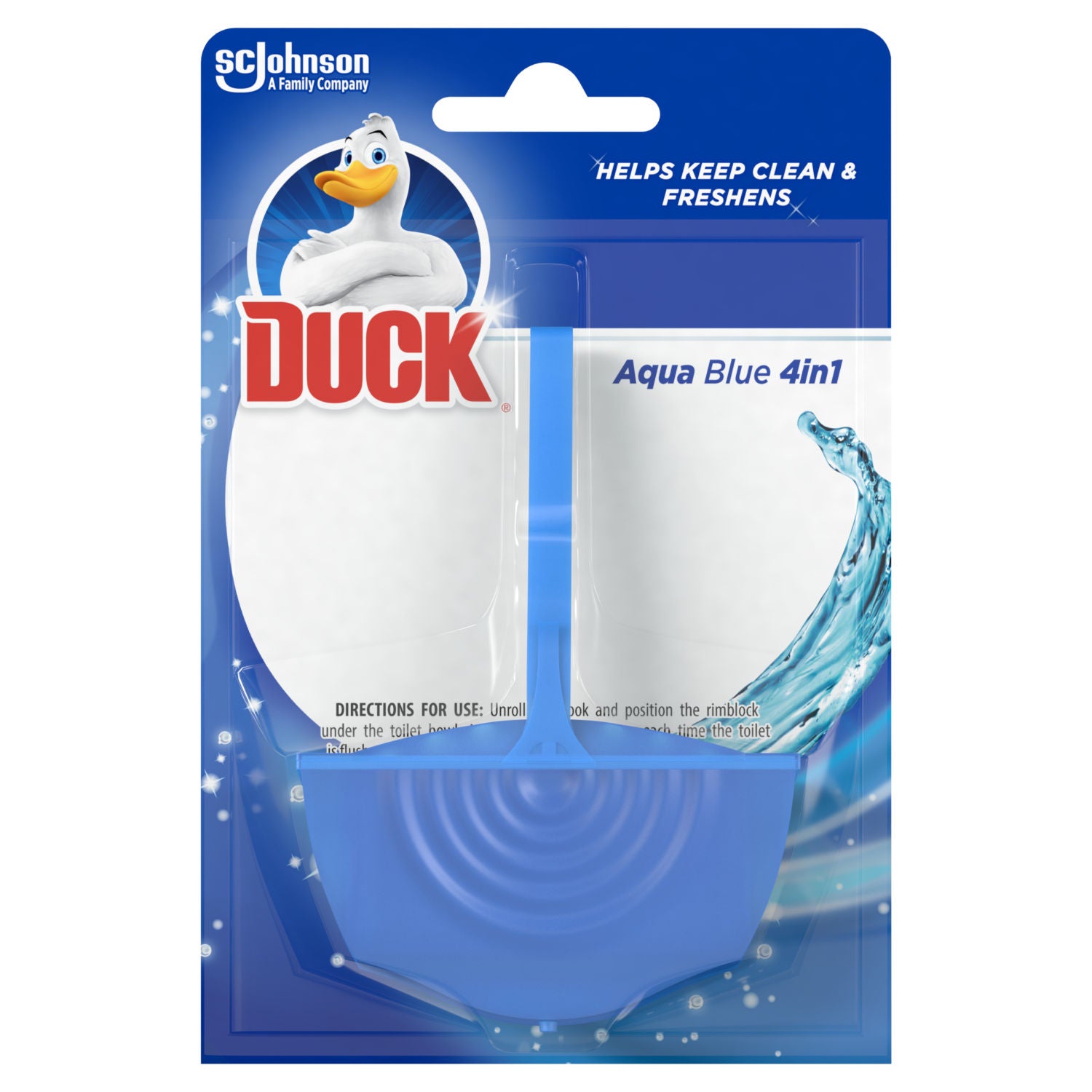 Duck toilet rim block Aqua Blue 36g, UK version