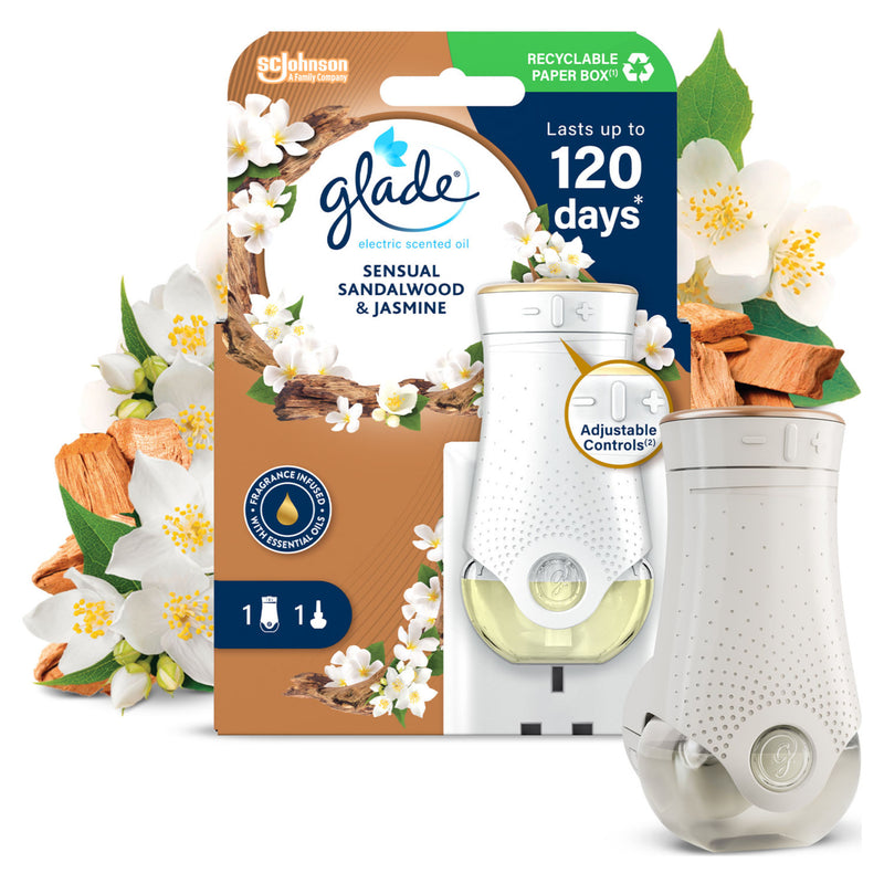 Glade scented oil plug in holder Sandalwood Jasmine 20ml - British product
