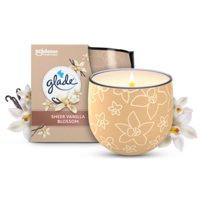 ASDA Glade Sheer Vanilla Blossom Candle 108g- Buy online at McGrocer