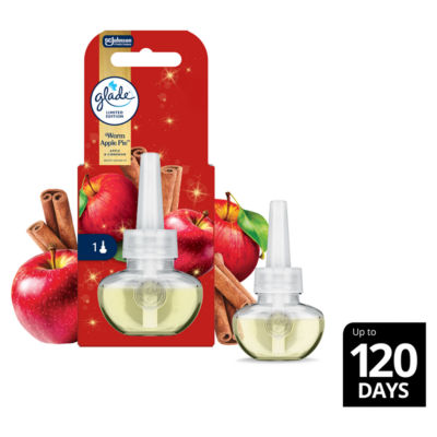 Glade scented plug in refill Warm Apple Pie 20ml, imported from the UK