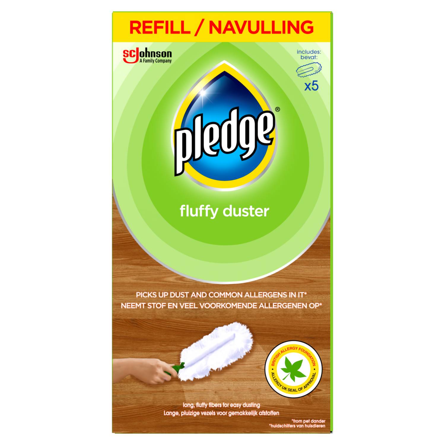 Pledge fluffy duster refill 5 pack - British product