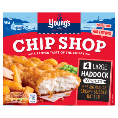 Youngs Chip Shop 4 Large Haddock Fillets 440g