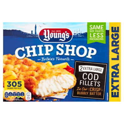 Youngs Chip Shop 2 Extra Large Cod Fillets