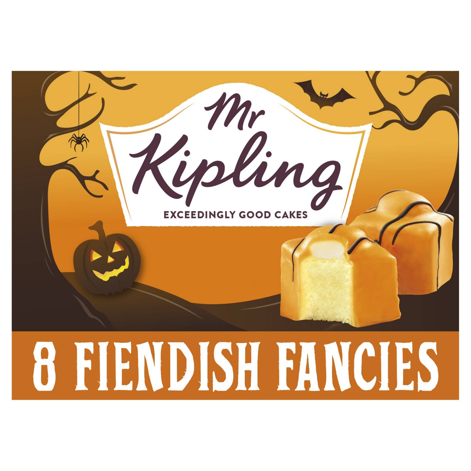 Mr Kipling Fiendish French Fancies Halloween cakes 8 pack (British brand)