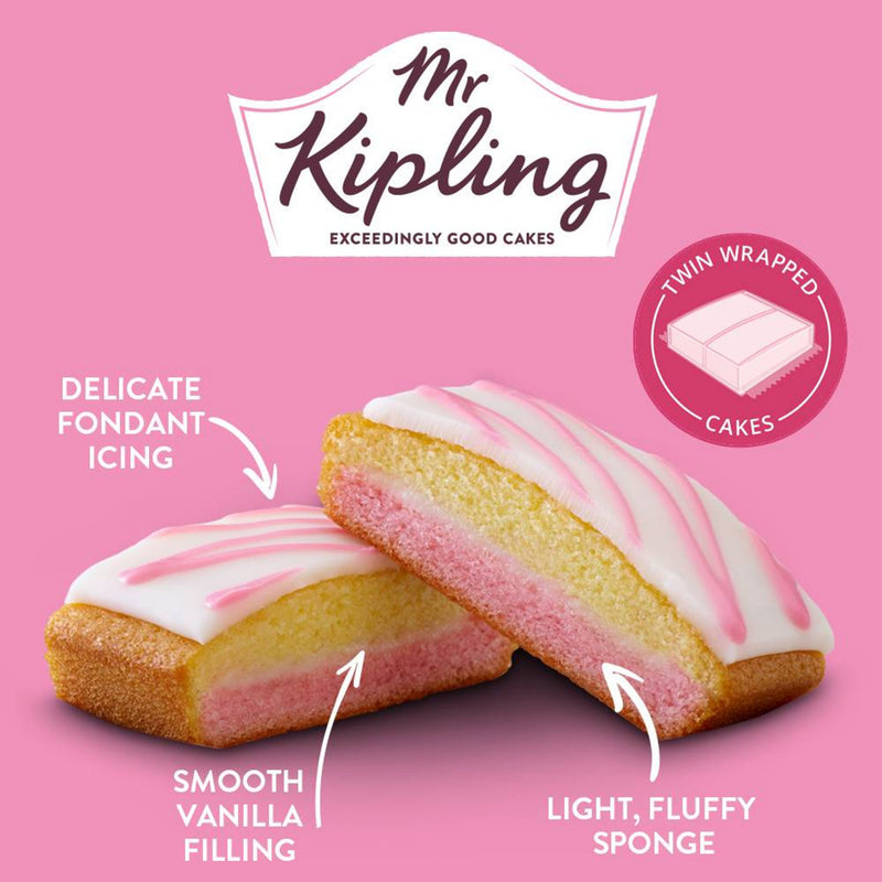 Mr Kipling angel cake slices 6 pack, imported from the UK