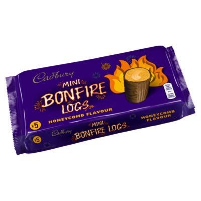 Cadbury Mini Bonfire Logs honeycomb 5 pack, imported from the UK
