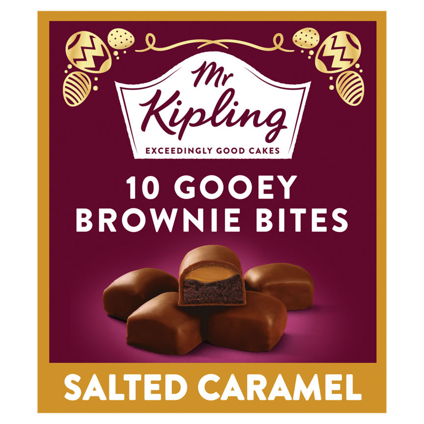 Mr Kipling 10 Gooey Brownie Bites Salted Caramel (15g x 10)