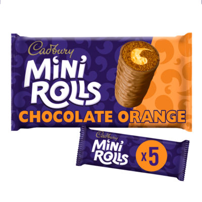 Cadbury chocolate orange mini rolls 5 pack - British product