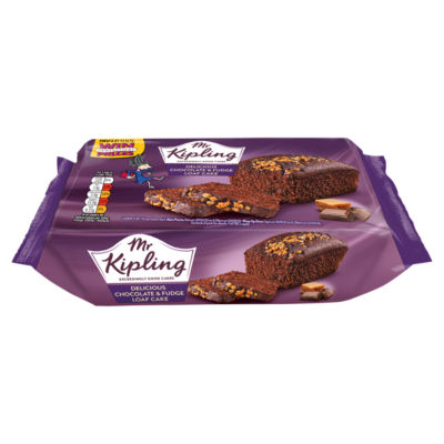 Mr Kipling milk chocolate and fudge loaf cake 220g (British brand)